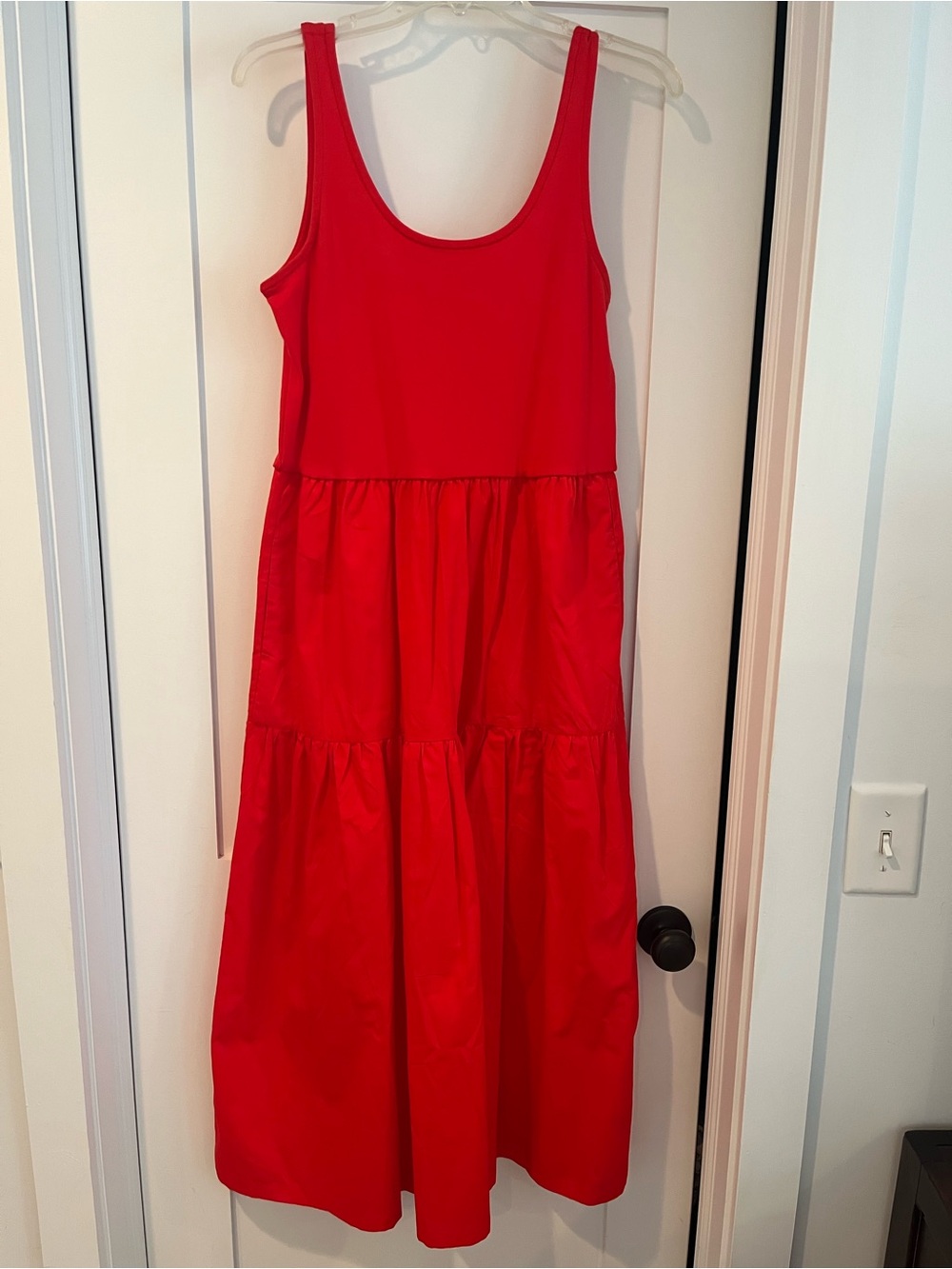 J. Crew Bright Red Scoop Neck Sleeveless Dress